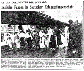 Mujeres prisioneras marchando  por la calle Büllowstrasse en Berlín