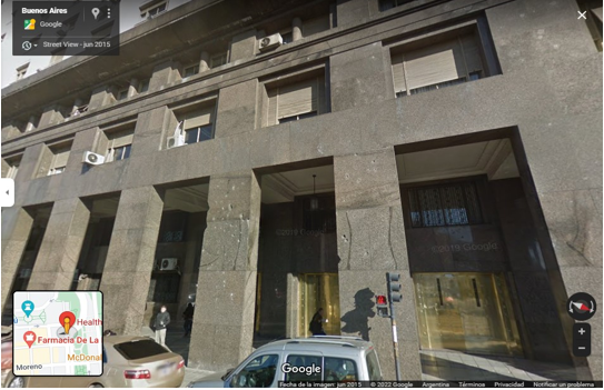 Fachada del
edificio sobre Av. Paseo Colón