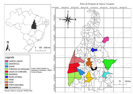 Soybeans Production Centers in Tocantins State