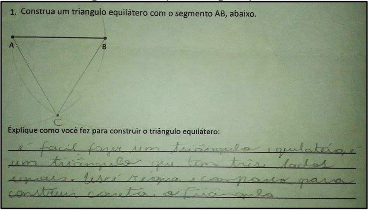 construção do triângulo equilátero