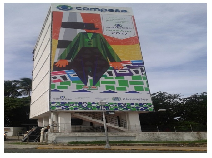representações geométricas no prédio da Compesa