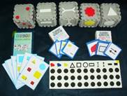 Materiais complementares do kit
de blocos lógicos