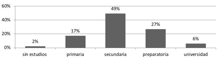 Nivel Educativo de la muestra del CEREPRESO
Topo Chico, Monterrey.