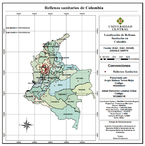 Ubicación geográfica de resa en Colombia