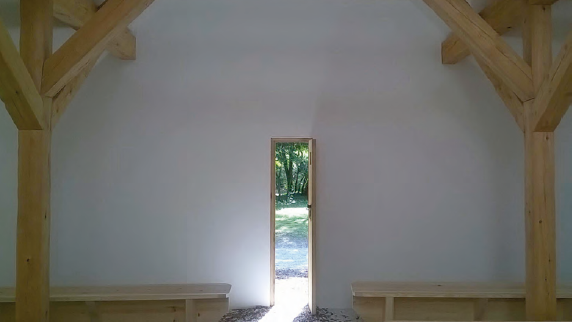 Vista desde el interior de la capilla de Terunobu Fujimor