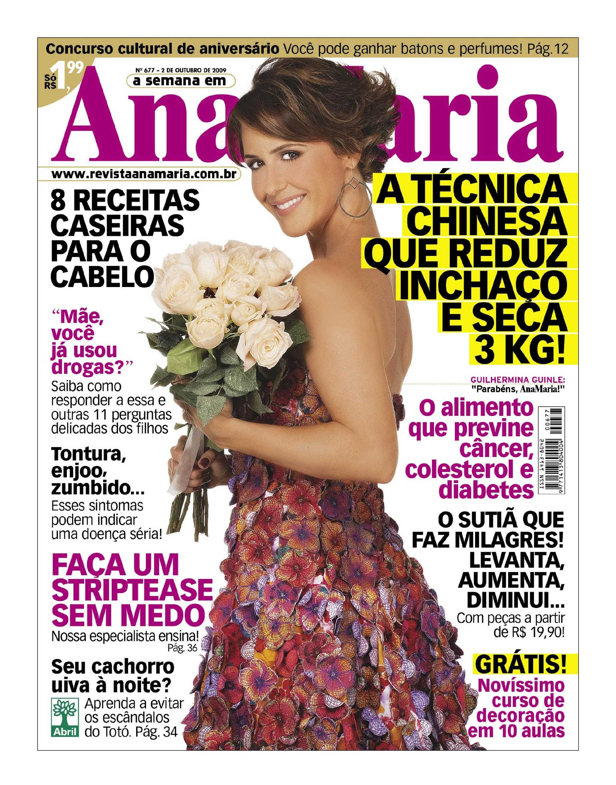 Capa da revista AnaMaria, edição 677, com a atriz 
Guilhermina Guinle, 2009 