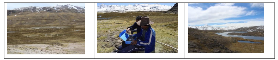 Canales de riego
para humedal,y observador pluviométrico en Ruita Quelccaya