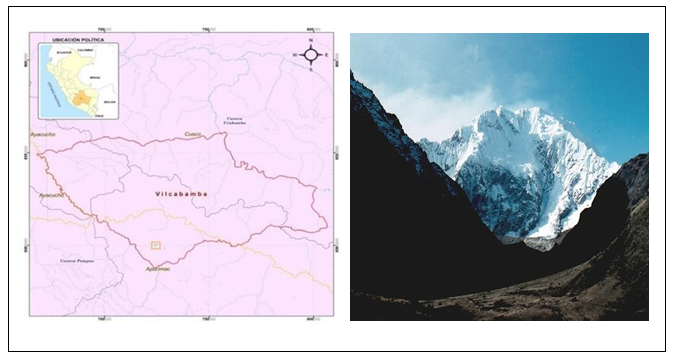 Mapa deUbicación del glaciar Salkantay