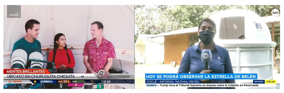 Las televisoras de cobertura nacional Telemetro y TVN se hicieron eco de este proyecto respaldado por la SENACYT, la Universidad de Panam&aacute; y la UNACHI.