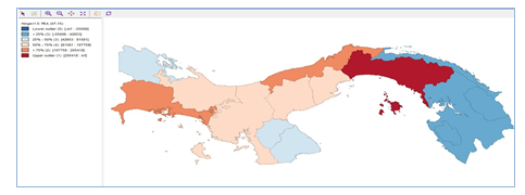 Box Map de la
Población Económicamente Activa del Istmo de Panamá, años 2007-2015

 