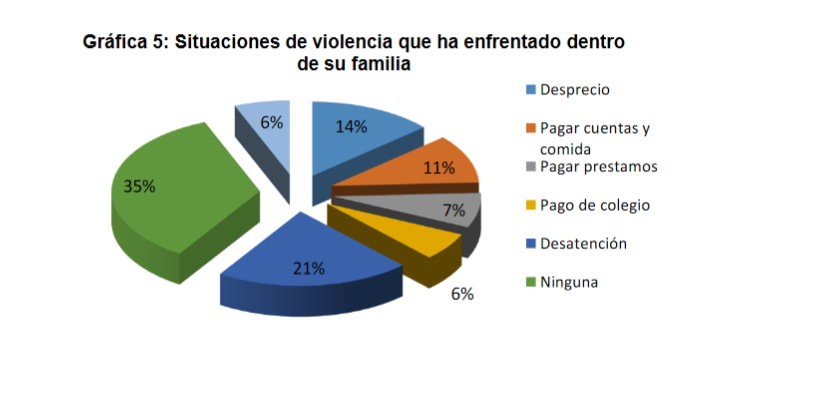 Situaciones de violencia que ha enfrentado dentro
de su familia