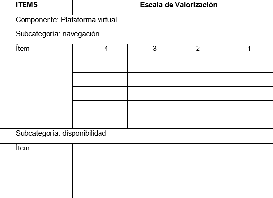PLANTILLA DEL CUESTIONARIO