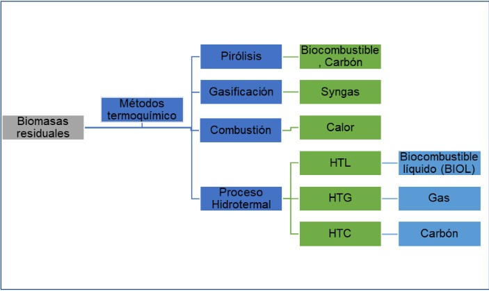 Procesos termoquímicos para tratamiento de biomasas