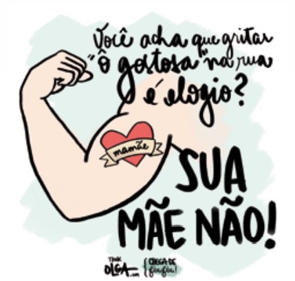  Ilustração oficial da campanha “Chega de Fiu Fiu”.