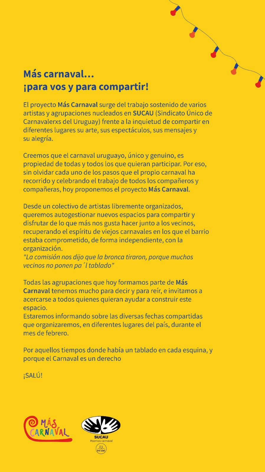 Más carnaval… ¡para vos y para compartir!