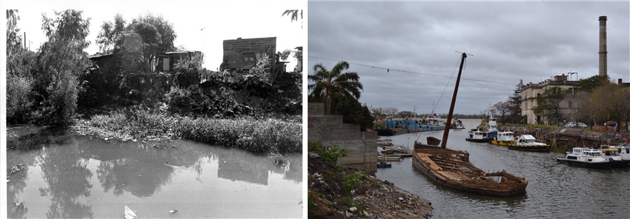  El bajo al sur.
Izquierda: Villa Fausta en 1997. Foto Archivo Diario La Capital. Gentileza
Marcela Yuvone, para el Programa Espacios, Sociedades, Territorios. Derecha: El
Mangrullo hoy. Foto del autor.