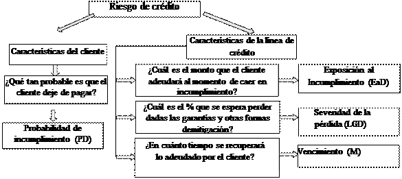 Los componentes del riesgo de crédito