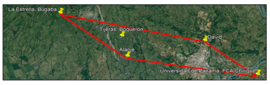 Área de colecta en la Provincia de Chiriquí.