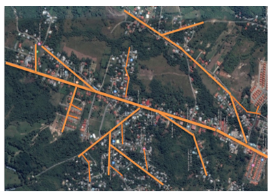 Red de distribución de agua de Penonomé, tipo ramificada