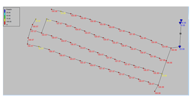 Red modelada con la implementacion de tanque de reserva