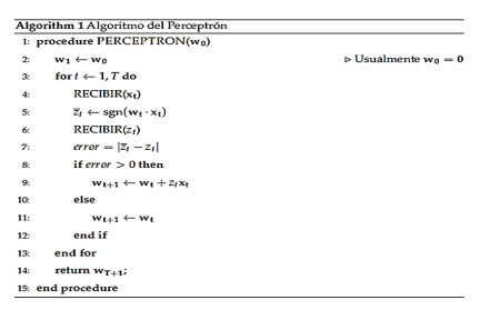 Algoritmo del Perceptrón