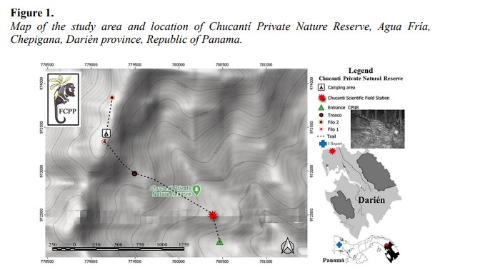 Map of the study area and location of Chucantí Private Nature Reserve, Agua Fría, Chepigana, Darién province, Republic of Panama.
