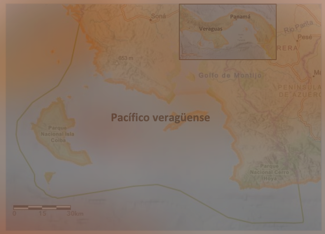 Figura 1. Área de
estudio, Pacífico veragüense, Panamá 

 

          Pacífico
    veragüense
