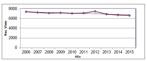 NACIMIENTOS VIVOS DEL
DISTRITO DE SAN MIGUELITO, AÑOS 2006 A 2015