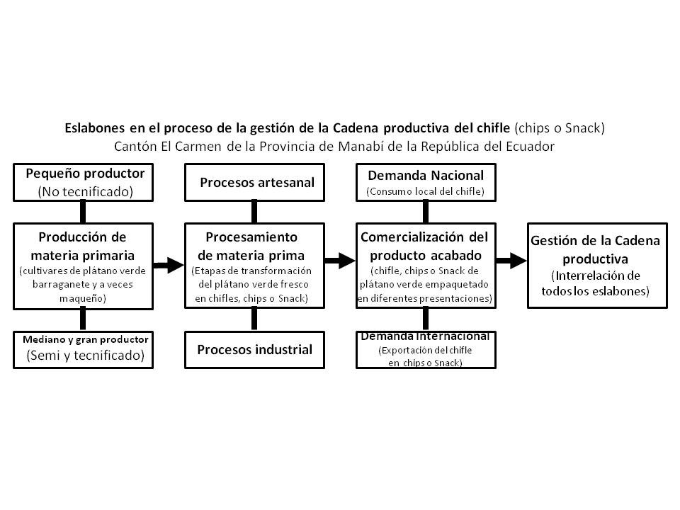  Eslabones de la Cadena productiva del chifle en
la Provincia de Manabí