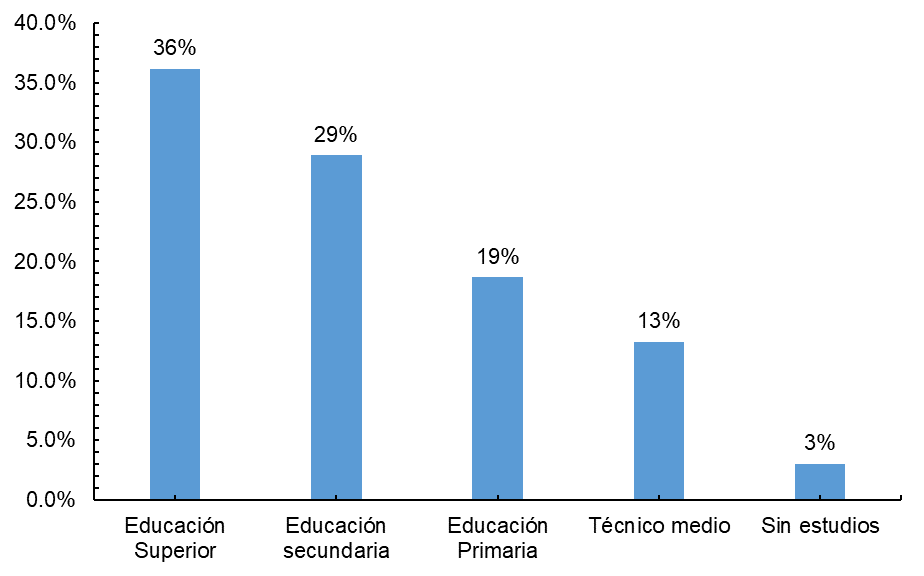 Figura 2. Nivel educativo de la madre de los estudiantes
