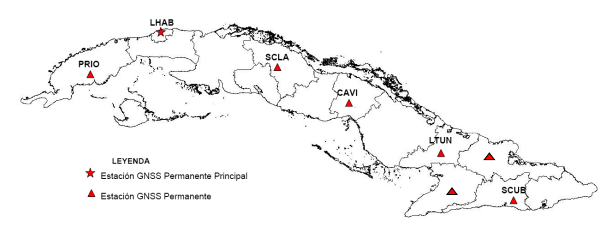 Estado actual de las
estaciones GNSS permanentes.