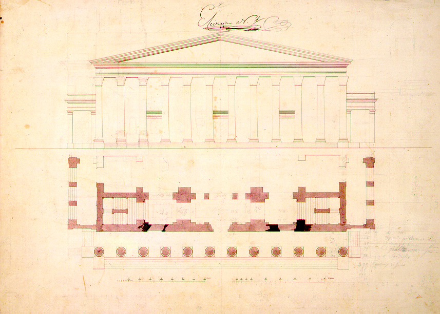 Carlo Zucchi. Catedral de Buenos Aires. Relevamiento de
la fachada principal y proyecto de intervención para abrir dos puertas.