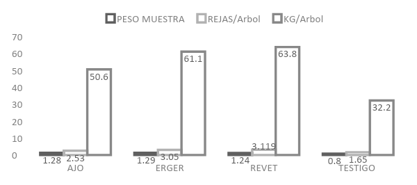 Gráfica 2. Productividad por cada tratamiento aplicado