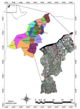 Figura
1. Mapa de localiza&ccedil;&atilde;o da &aacute;rea estudada