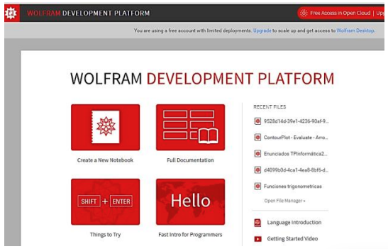 Plataforma
Wolfram Cloud