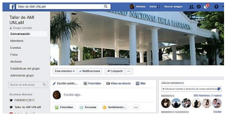 Facebook
de la c&aacute;tedra y el taller
