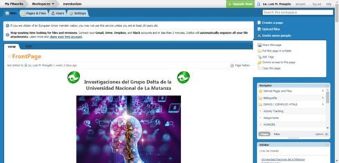 Frontpage de la wiki de la investigación