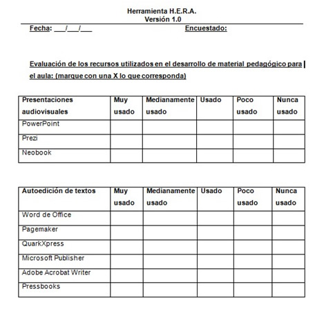 Segunda página del formulario de la encuesta.