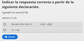 Cuestionario en el que
debe indicar la respuesta correcta entre dos alternativas posibles