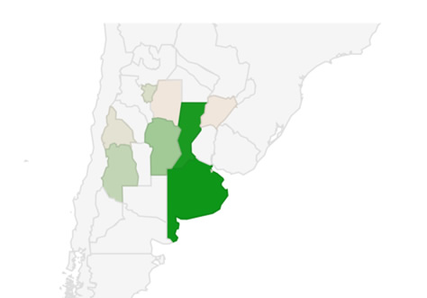 Mapa de densidad de
docentes participantes