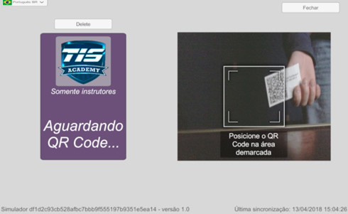 Interface inicial da
plataforma de treinamento para entrada do usuário