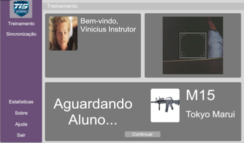 Interface inicial da
plataforma de treinamento para entrada do usuário