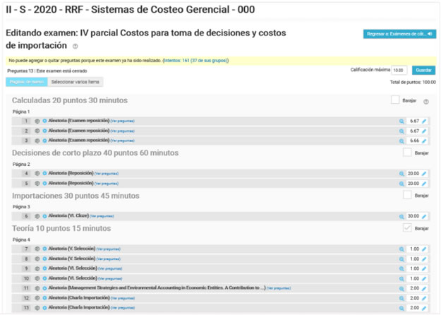 Estructura del IV examen