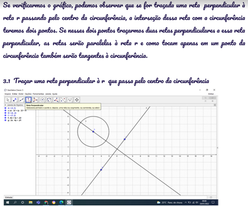  Resolução gráfica (prevista) construída por um dos alunos no software
GeoGebra