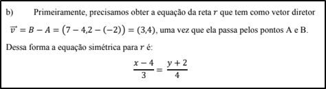 Resolução de um aluno por
meio da Álgebra vetorial