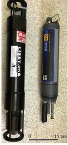 Sonda YSI 6600 a la derecha y sonda LISST-25X
a la izquierda de la imagen