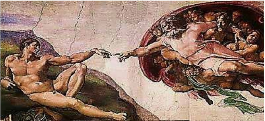 A Criação de Adão de Michelangelo,
1511, Capela Sistina, Vaticano, Itália.