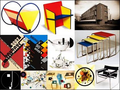 objetos produzidos pela Bauhaus, sob a direção
de Walter Gropius.