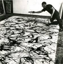 Jackson Pollock
aplicando a técnica de gotejamento