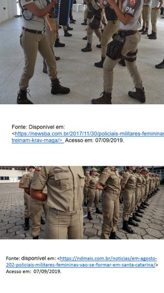 

Figura 1 &ndash;
Imagens de Policiais fardadas em duas regi&otilde;es do Pa&iacute;s